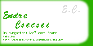 endre csecsei business card